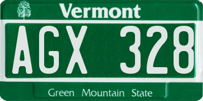 VT license plate AGX328