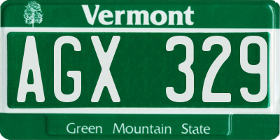 VT license plate AGX329