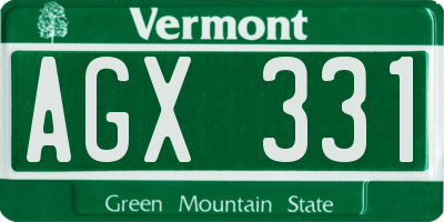 VT license plate AGX331
