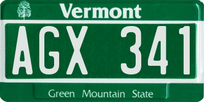 VT license plate AGX341