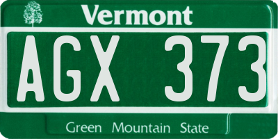 VT license plate AGX373