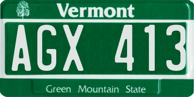 VT license plate AGX413