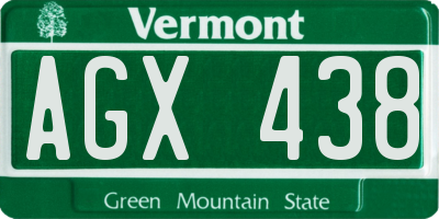 VT license plate AGX438