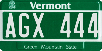 VT license plate AGX444