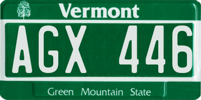 VT license plate AGX446