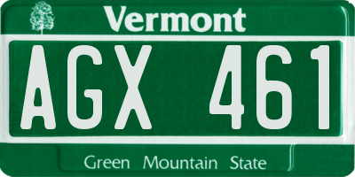 VT license plate AGX461