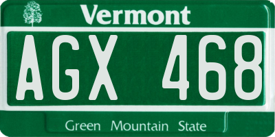 VT license plate AGX468