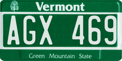 VT license plate AGX469