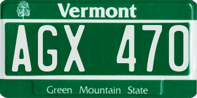 VT license plate AGX470