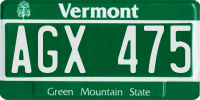 VT license plate AGX475