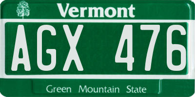 VT license plate AGX476