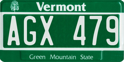 VT license plate AGX479