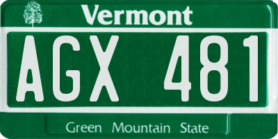 VT license plate AGX481