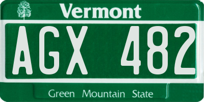VT license plate AGX482