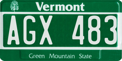 VT license plate AGX483