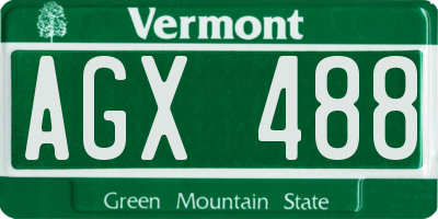 VT license plate AGX488