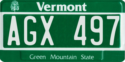 VT license plate AGX497