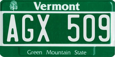 VT license plate AGX509