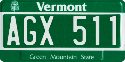 VT license plate AGX511