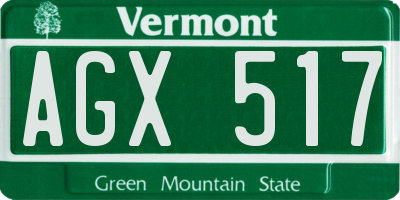 VT license plate AGX517