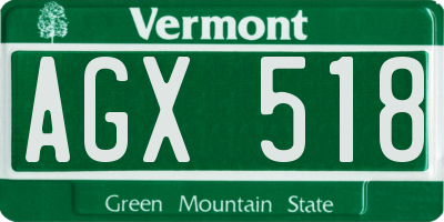 VT license plate AGX518