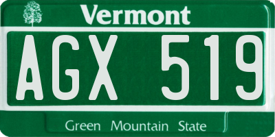VT license plate AGX519