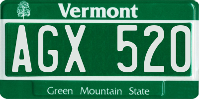 VT license plate AGX520