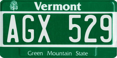 VT license plate AGX529