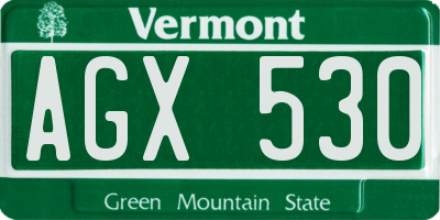 VT license plate AGX530