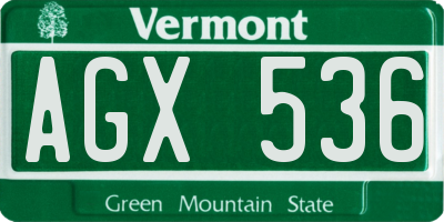 VT license plate AGX536