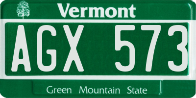 VT license plate AGX573