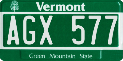 VT license plate AGX577