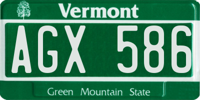 VT license plate AGX586