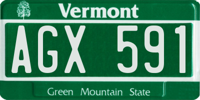 VT license plate AGX591