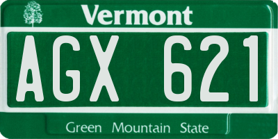 VT license plate AGX621