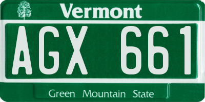 VT license plate AGX661