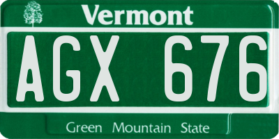 VT license plate AGX676