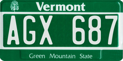 VT license plate AGX687