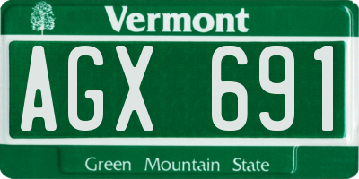 VT license plate AGX691