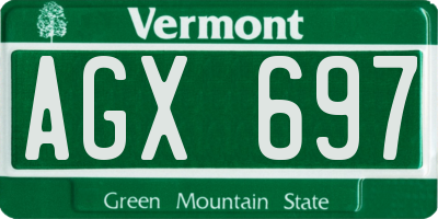 VT license plate AGX697