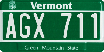VT license plate AGX711