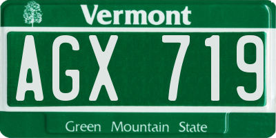 VT license plate AGX719