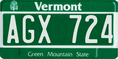 VT license plate AGX724