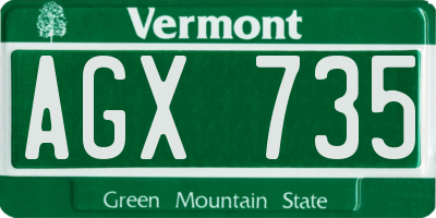 VT license plate AGX735