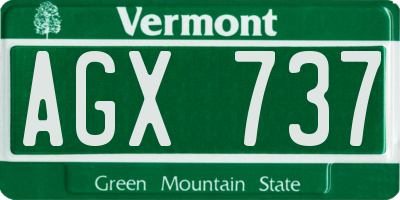 VT license plate AGX737