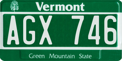 VT license plate AGX746