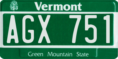 VT license plate AGX751