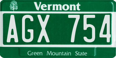 VT license plate AGX754