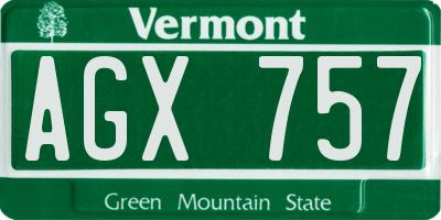 VT license plate AGX757