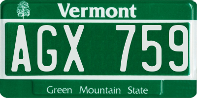 VT license plate AGX759